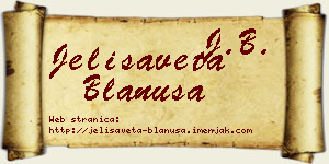 Jelisaveta Blanuša vizit kartica